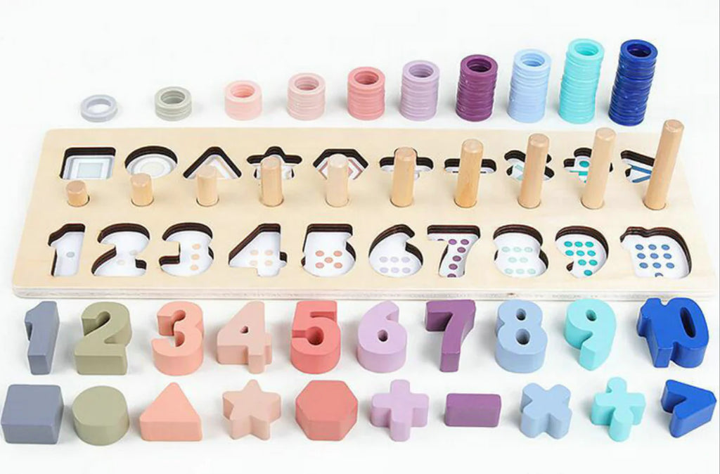 Wooden Number Shape Montessori Learning Board