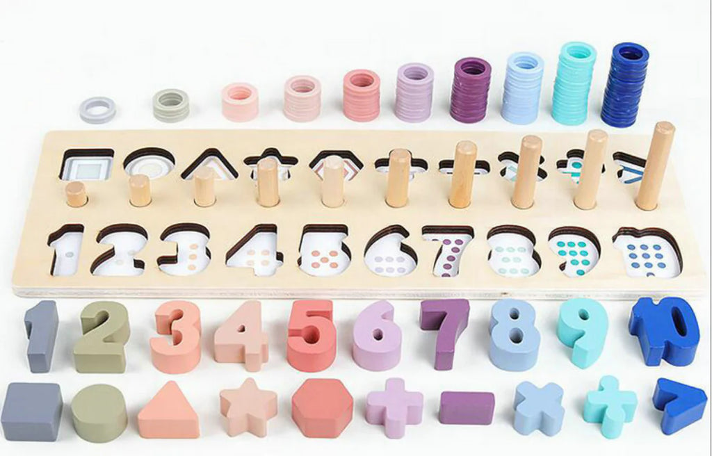 Wooden Number Shape Montessori Learning Board